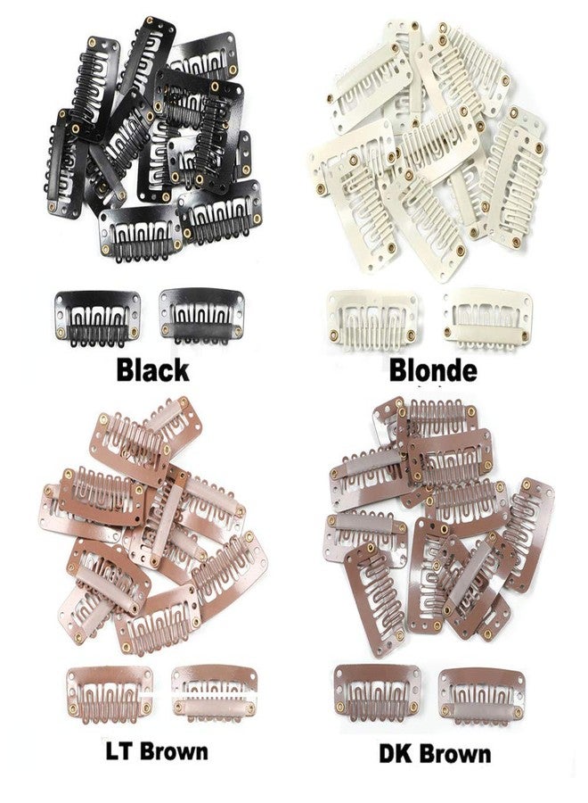 KDOSP 50pcs/lot Hair Extension Clip U Blonde/DK Brown/LT Brown/Black Snap Clip for Hair Extension Wig Weft 32mm Wig Clips (DK Brown) - Image 5